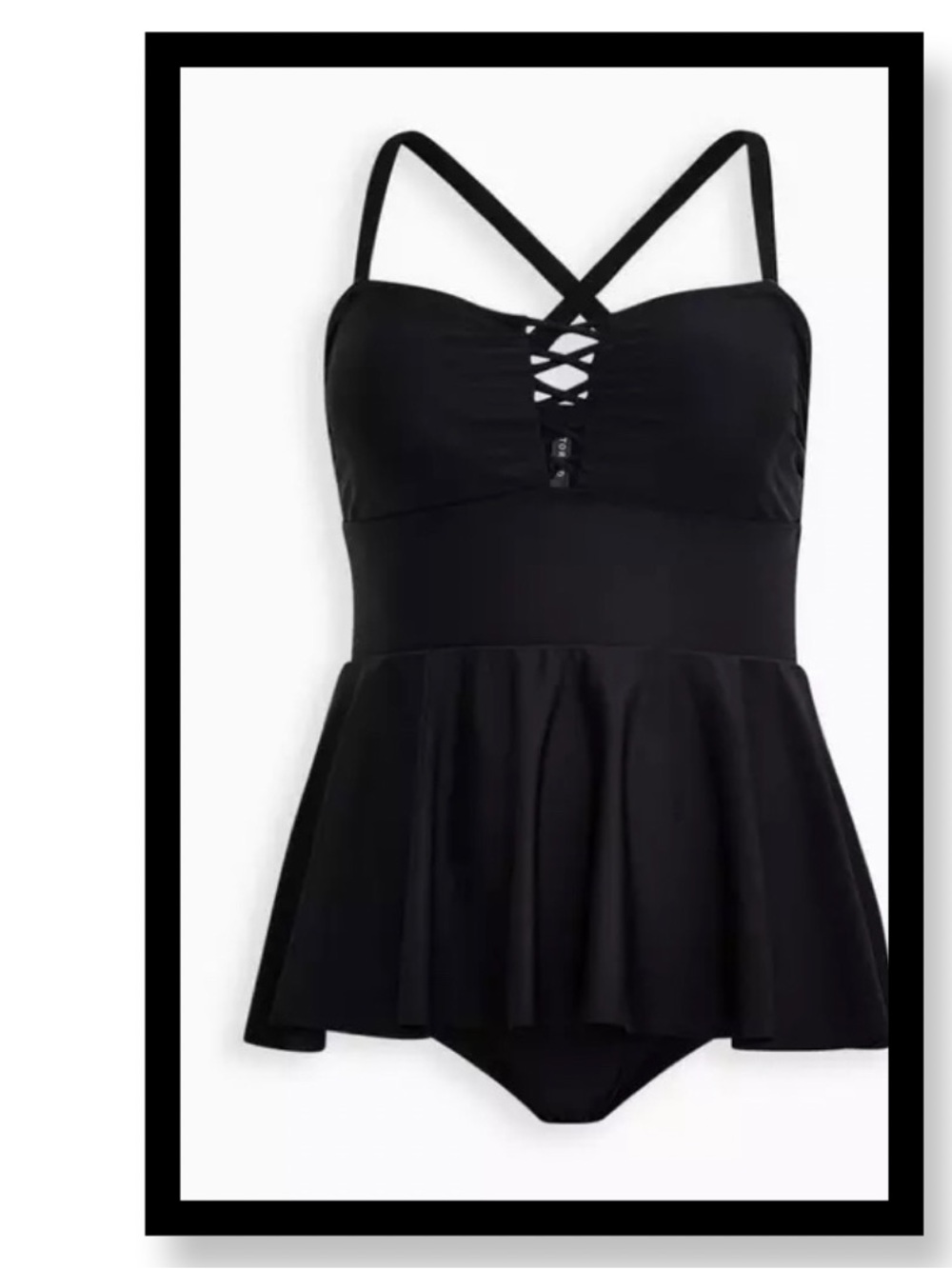 NWOT Women’s Plus Size Torrid Wireless Peplum One Piece Swimsuit